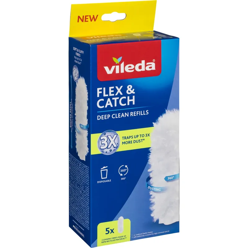 Vileda Staubwedel-Einsätze für Flex&Catch 5 Stück Versand Am Gleichen Tag
