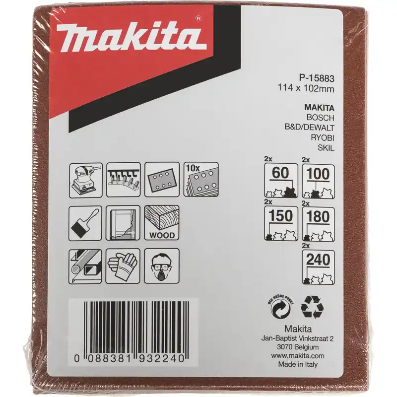 Makita Schleifpap. 102x114mm Set Echt