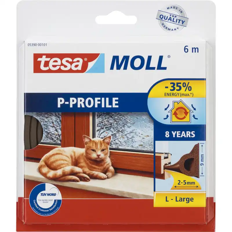 Tesa Dichtband 6m x 9mm P-Profile braun 05390 Letzte Chance