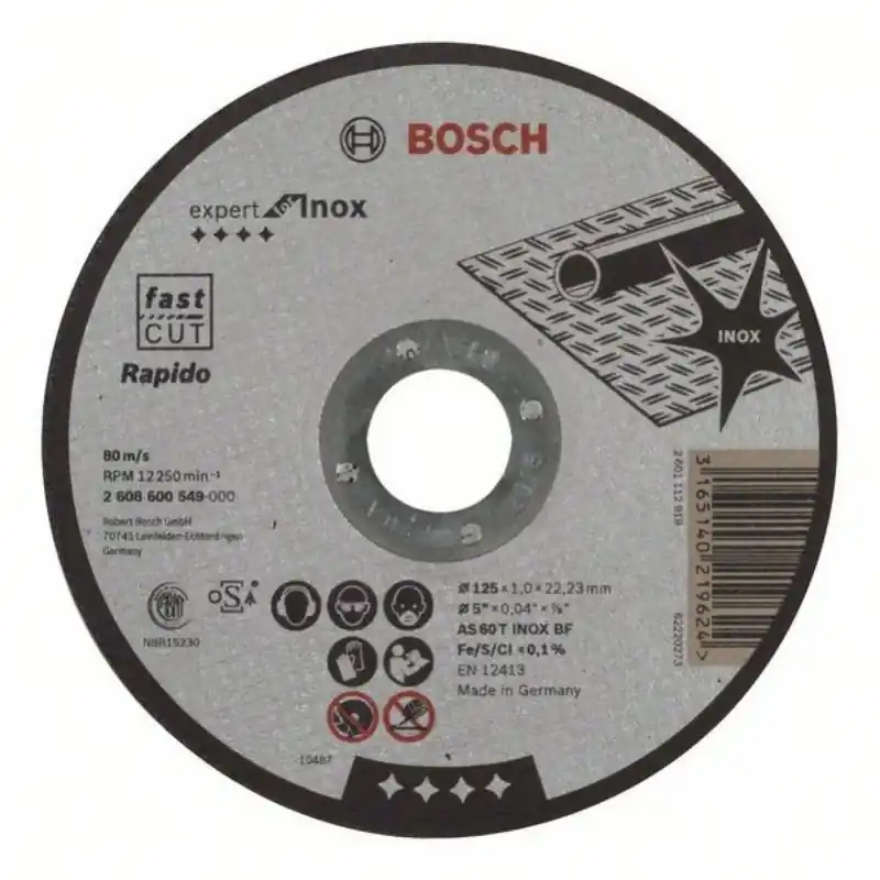BOSCH Trennscheibe gerade Expert for Inox Rapido 125 mm, 1,0 mm 2608600549 Letzte Chance