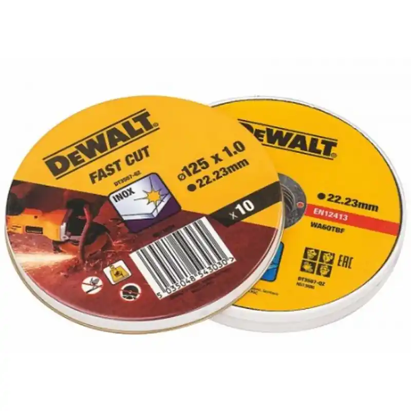 DeWALT DT3507-QZ Trennscheibe Edelstahl flach 125 x 1.0 mm 10 Stück/Dose Neue Ware