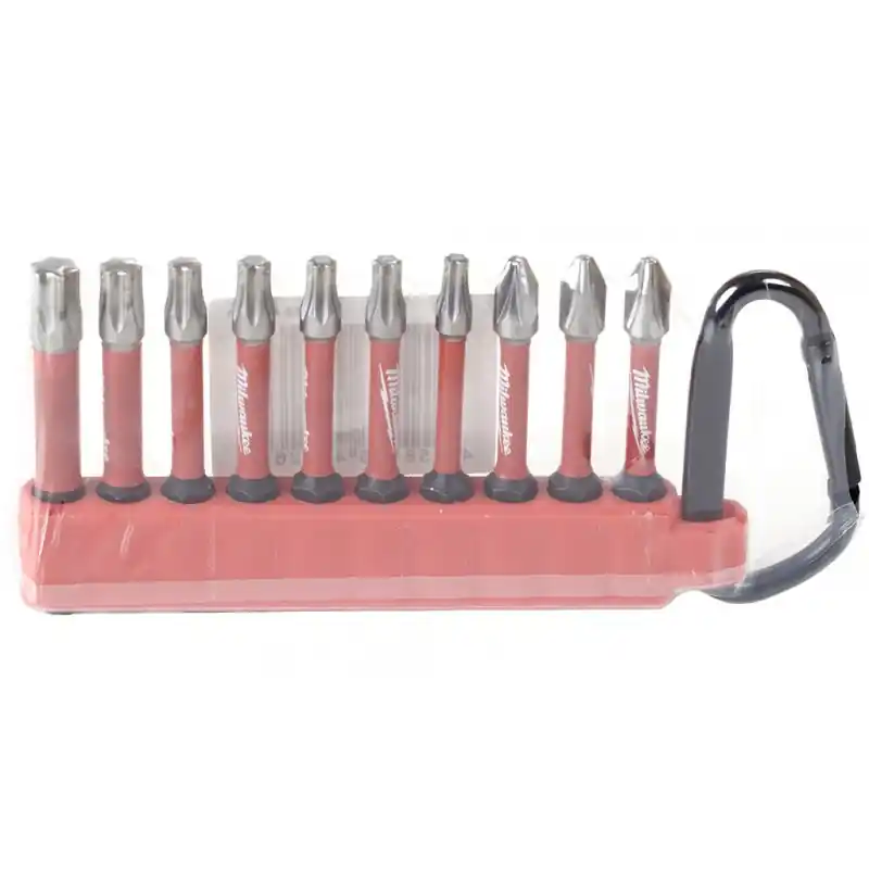 Günstig Milwaukee SHOCKWAVE Bit-Set mit Karabiner 10-teilig TX/PZ/PH 4932480941