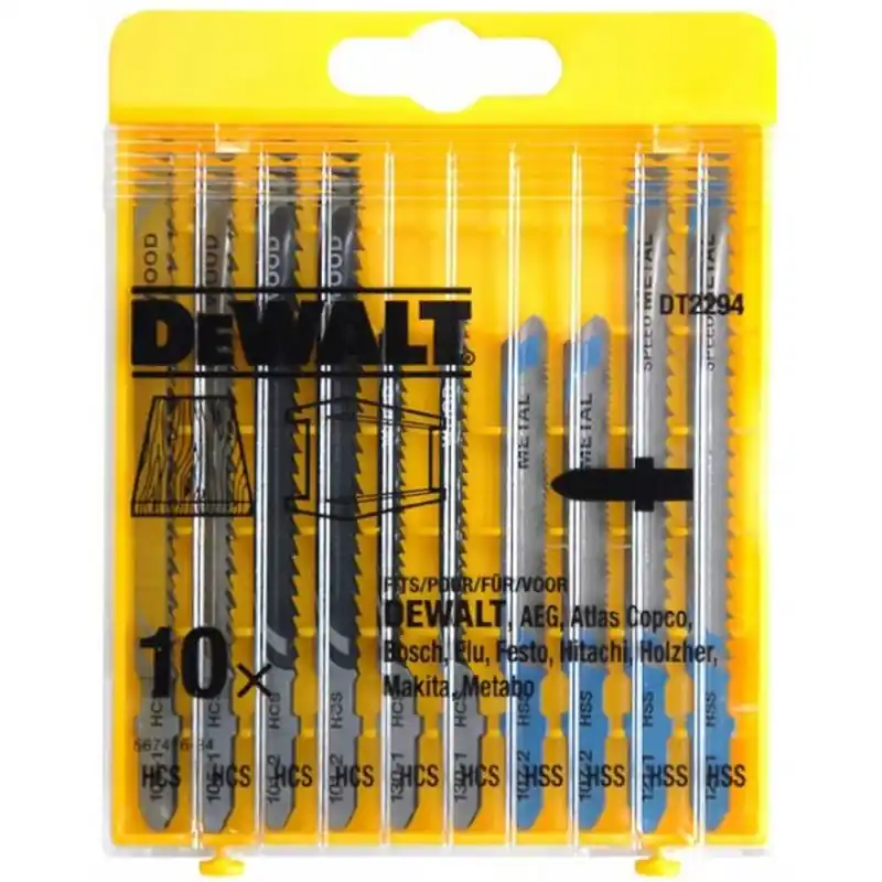DeWALT DT2294-QZ Set mit 10 Stichsägeblätter für Holz und Metall Top-Seller
