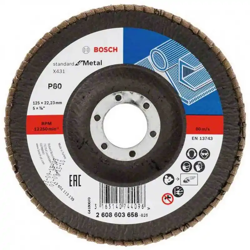BOSCH Fächerschleifscheibe X431, Standard for Metal, 125 mm, 22,23 mm, 80 2608603658 Sale