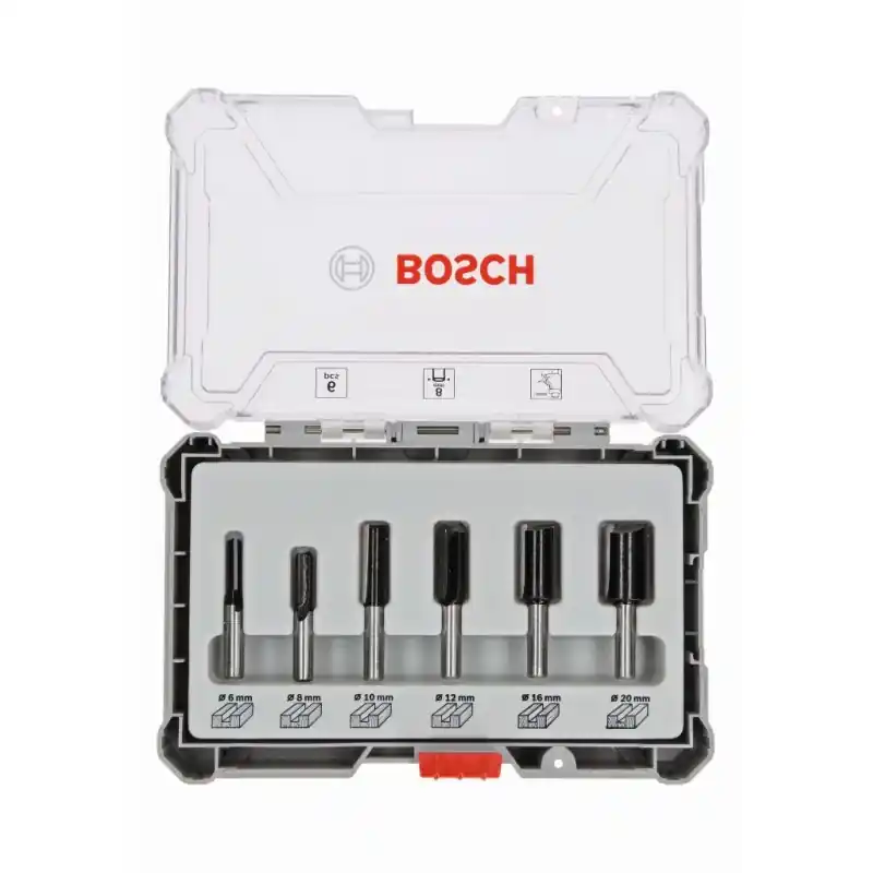 Versand Am Gleichen Tag BOSCH Fräser-Set, 6-teiliges Nutfräser-Set, 8-mm-Schaft 2607017466
