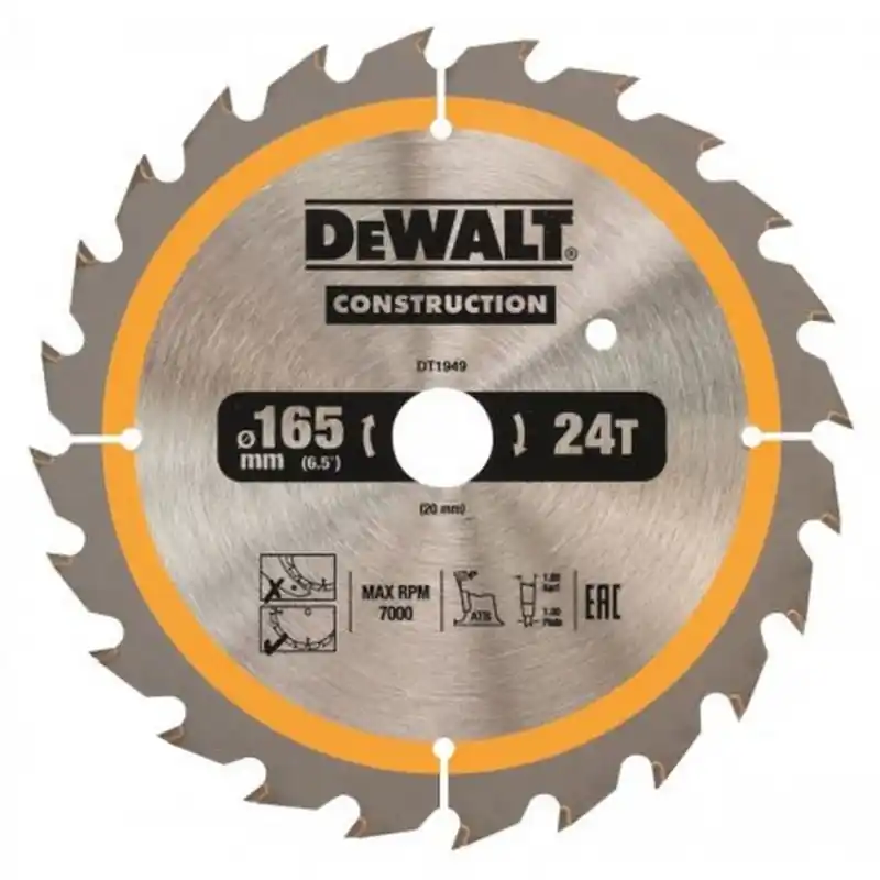 Direkt Vom Hersteller DeWALT DT1949-QZ Kreissaegeblatt für Akku-Handkreissägen, 165/20 mm, 24WZ