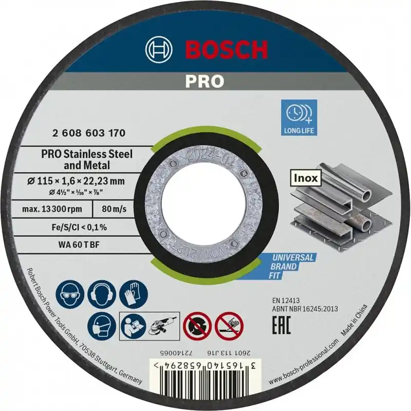 Bestpreis BOSCH PRO Stainless Steel and Metal Trennscheibe, 115 x 1.6 x 22.23 mm 2608603170