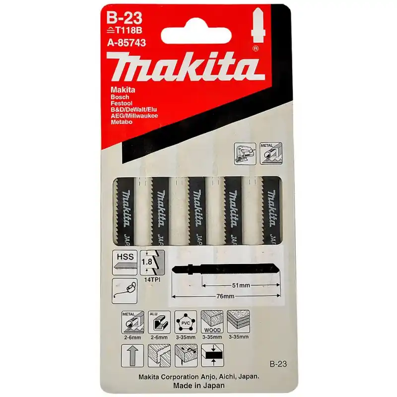 Makita A-85743 Stichsägeblatt 51mm, B-23, 5St. Preis Gesenkt