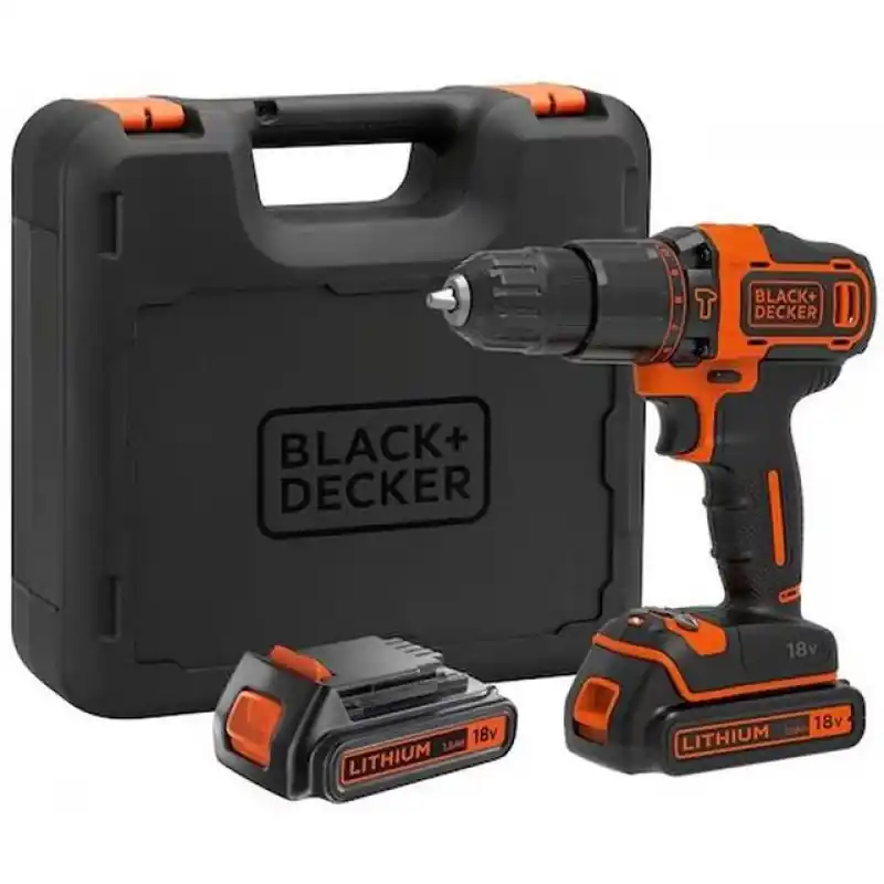 Markenprodukt Black & Decker BDCHD18KB-QW Akku-Schlagbohrschrauber (40Nm/18V/2x1,5Ah), Koffer