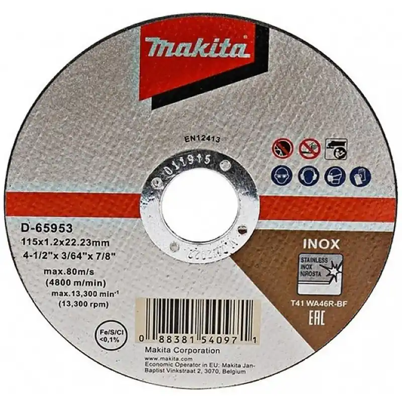 Makita D-65953 Trennscheibe 115x1,2x22mm Inox (1 Stück) Schnäppchen