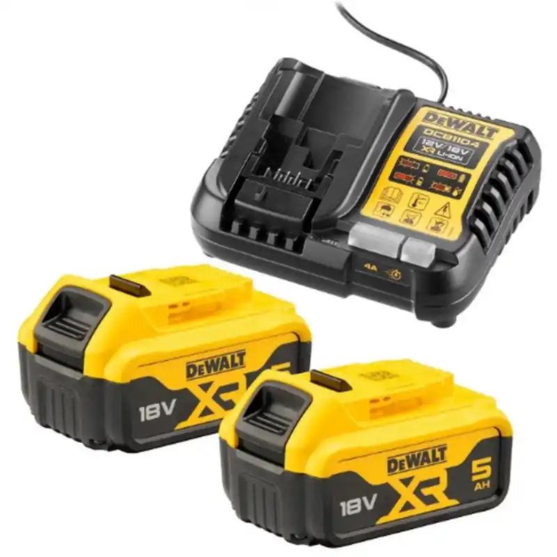 DeWALT DCB1104P2-QW Akku-Kit XR Ladegerät DCB1104 + 18V 2x5,0Ah Markenware