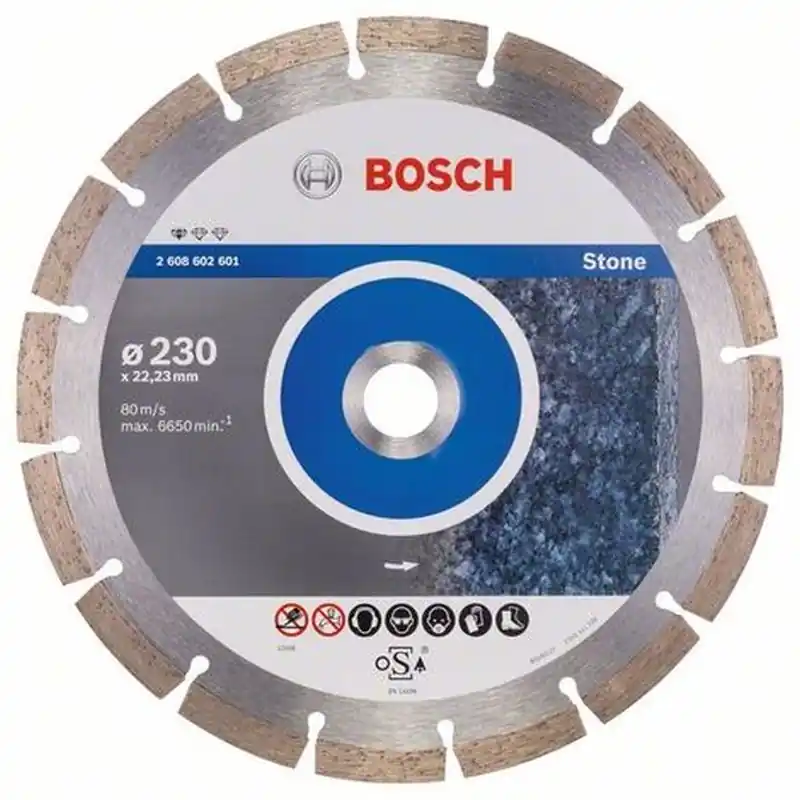 Sale BOSCH Diamanttrennscheibe Standard für Stone, 230 x 22,23 x 2,3 x 10 mm 2608602601