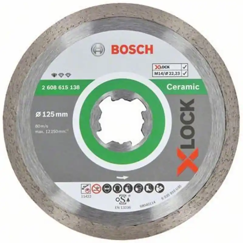 BOSCH X-LOCK Diamanttrennscheibe Standard for Ceramic, 125 × 22,23 × 1,6 × 7 2608615138 Knallerangebot
