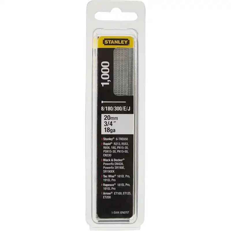 Stanley 1-SWKBN075T 20mm/3/4"/18 Tackernägel Typ 8/300/E/J, 1000 Stück Direktkauf