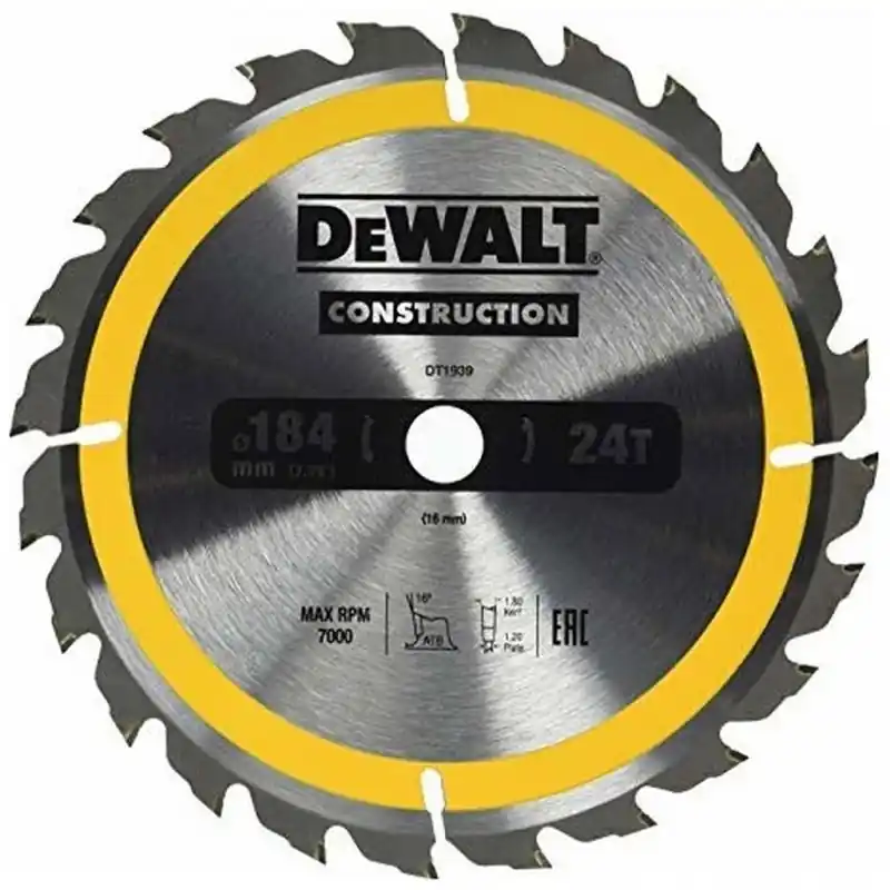 DeWALT DT1938-QZ Kreissägeblatt für Handkreissägen, 184 x 16 mm, 18WZ Nur Heute