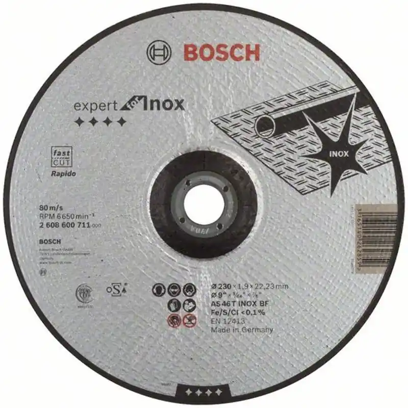 BOSCH Trennscheibe gekröpft Expert for Inox Rapido AS 46 T INOX BF, 230mm, 2608600711 Neue Ware