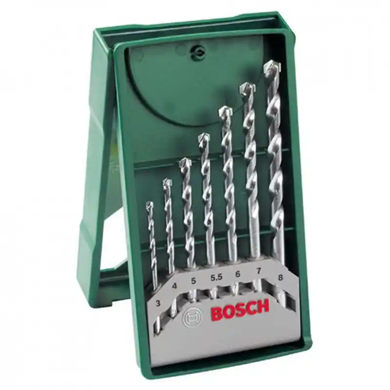 Günstig BOSCH 7-tlg Accessories Stein-Spiralbohrer-Set Promoline Zylinderschaft X-Line 2607019581