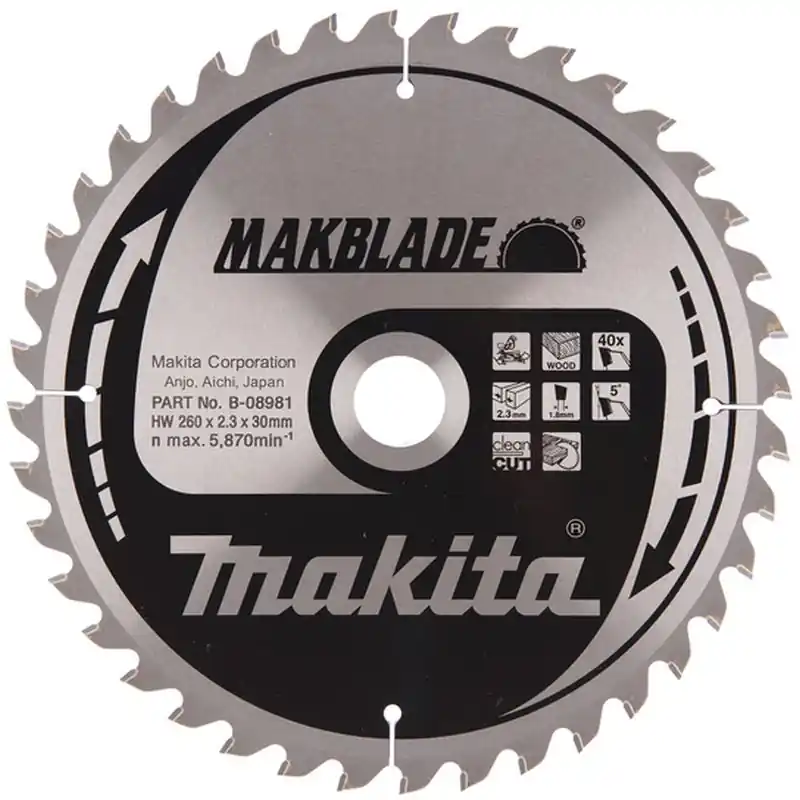 MAKITA B-32770 Kreissägeblatt 260x30mm 40Z=old B-08981 Günstig
