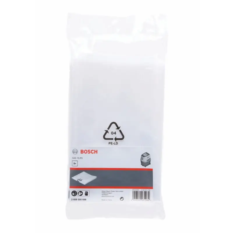 Markenprodukt BOSCH Entsorgungssack, 5 l, Kunststoff (5 Stk.) für GAS 15 PS 2608000698