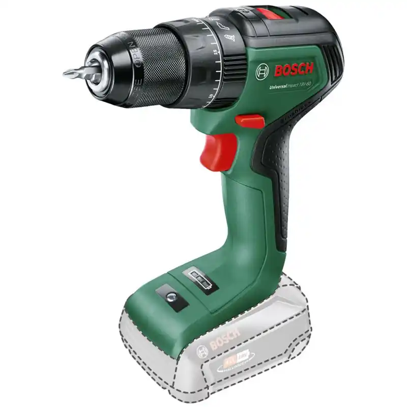 Nur Heute BOSCH UniversalImpact 18V-60 Akku-Zweigang-Schlagbohrschrauber 06039D7100