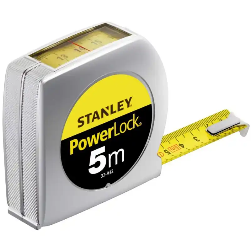 Stanley 0-33-932 PowerLock Rollbandmaß Kunststoff 5m mit Sichtfenster Letzte Chance