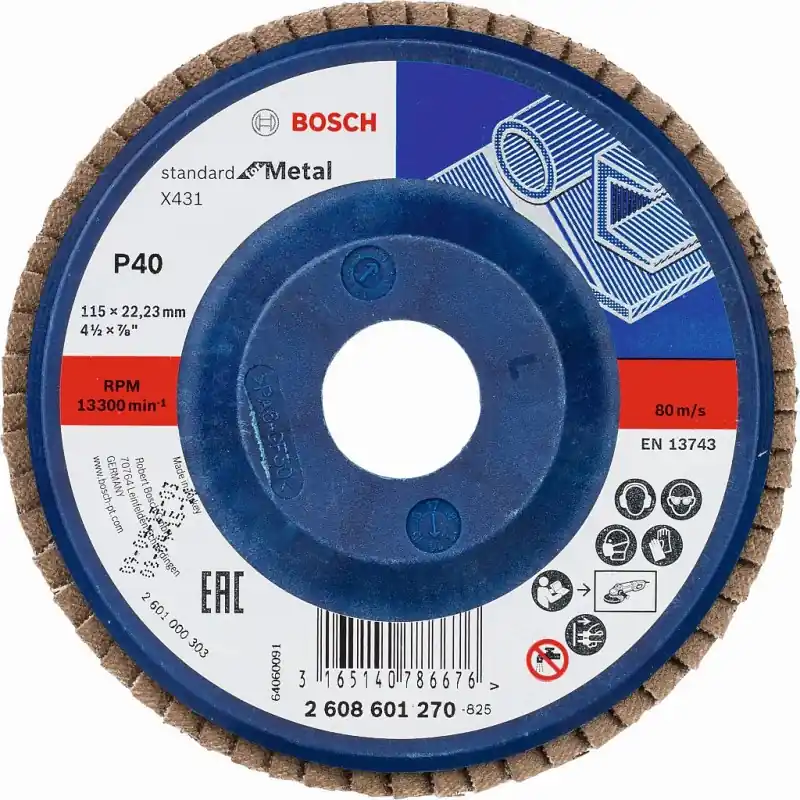 BOSCH Fächerschleifscheibe X431, Standard for Metal, 115 mm, 22,23 mm, 40 2608601270 Online Kaufen