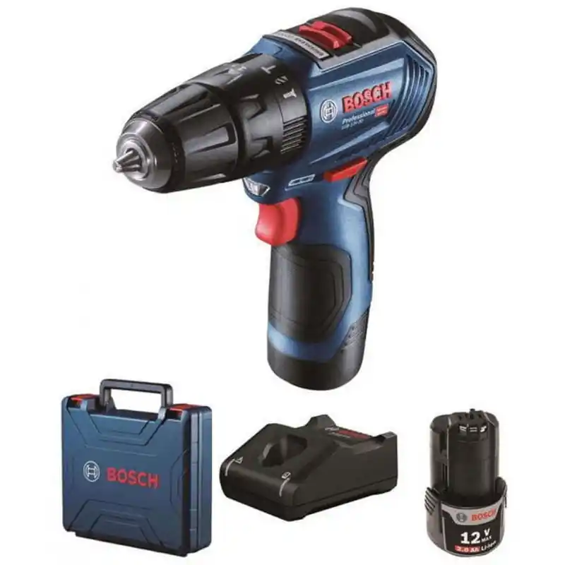Sale BOSCH GSB 12V-30 Akku-Schlagbohrschrauber, 12V, 2x 2,0Ah 06019G9100