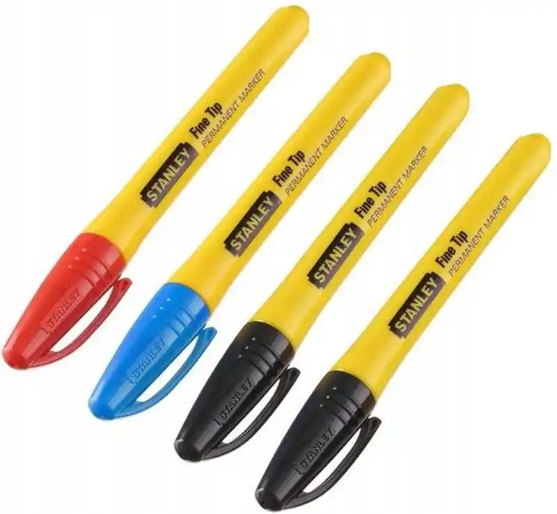 Heißes Angebot Stanley STHT81391-0 Permanentmarker mit feiner Spitze 4 Stk (2x schwarz, 1x blau, 1x rot)