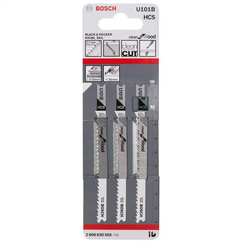 BOSCH Accessories Stichsägeblatt U 101 B, Clean for Wood 2608630565 3St. Sale
