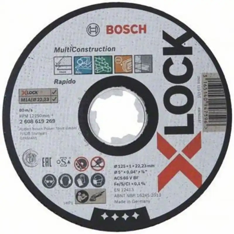 BOSCH X-LOCK Multi Material Trennscheibe, 115 × 1 × 22,23mm 2608619268 Meistverkauft