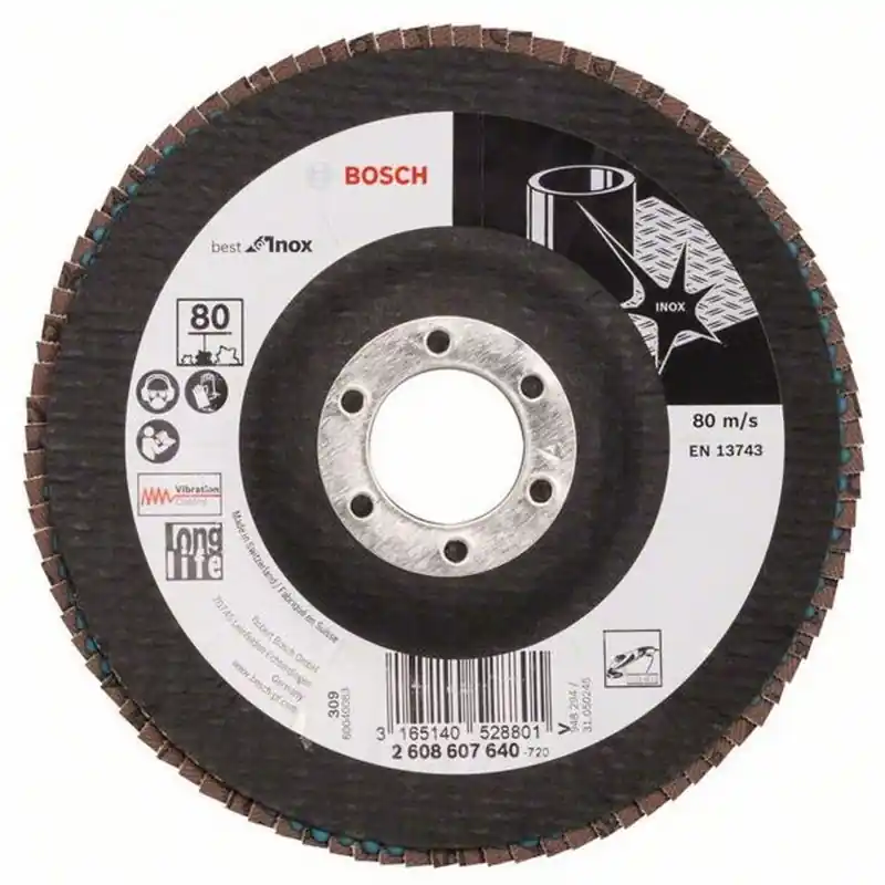 Online Kaufen BOSCH Best for Inox Fächerschleifscheibe X581, 125x22,23 mm, 80, 2608607640