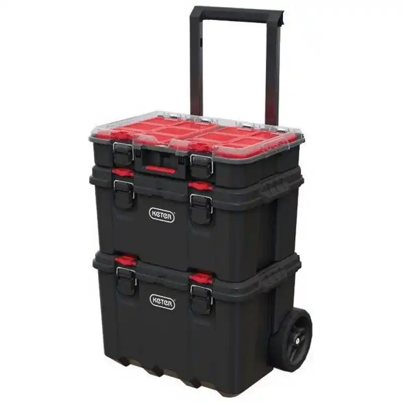 KETER Stack'N'Roll Werkzeugkasten-Set 52,5x41,1x69,4 cm 17210365 Direkt Vom Hersteller