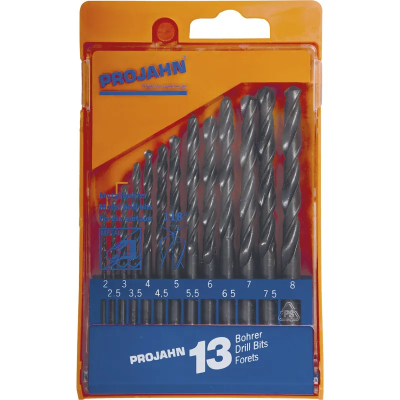 Begrenztes Angebot PROJAHN Eco Spiralbohrer Set 25-tlg. HSS-R DIN 338 Typ N Ø 2-8 mm Zylinderschaft
