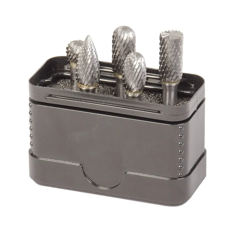 PROJAHN Hartmetall-Frässtifte Set 5-tlg. Form B/C/D/E/G/L mit Kreuzverzahnung Heavy Duty Abverkauf