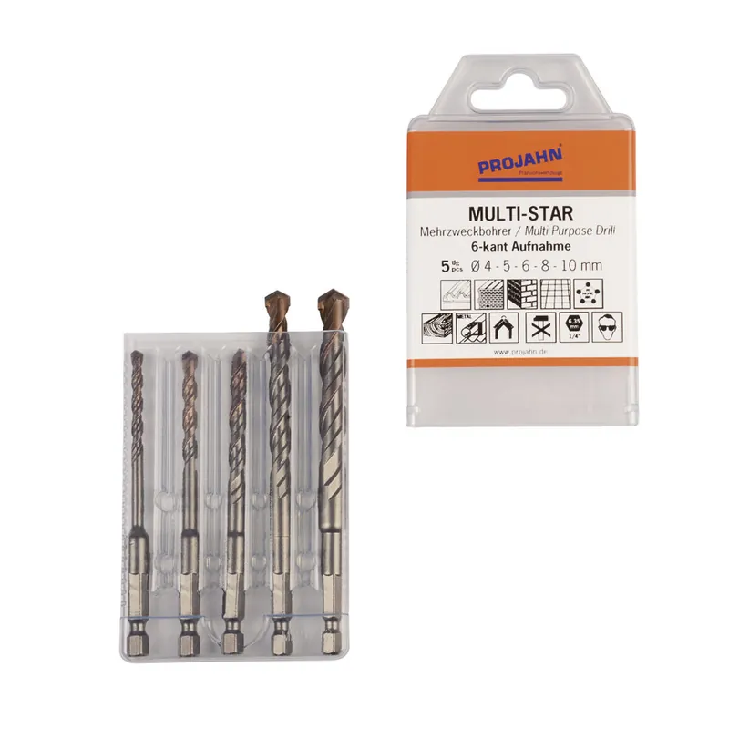PROJAHN Multi-Star Mehrzweckbohrer Set 5-tlg. Ø 4 - 10 mm 1/4" 6-kant Markenprodukt