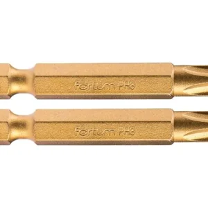Preisknaller FORTUM Kreuzschlitz-Bit, 2er-Set, PH 3 x 50 mm, Titan-Finish, S2 4741283