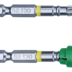Preis Gesenkt FORTUM Bits Set, 2 Stück, TORX mit Magnetkappe, T 30 x 50 mm, S2 4741487