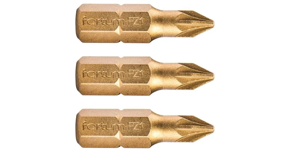 Billig FORTUM Pozidriv-Kreuzbit, 3er-Set, PZ 1 x 25 mm, Titan-Finish, S2 4741371