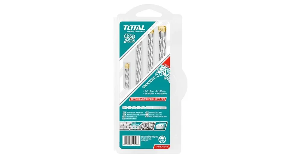 TOTAL SDS Plus Betonbohrer, 4er-Set TACSD1945 Nur Für Kurze Zeit