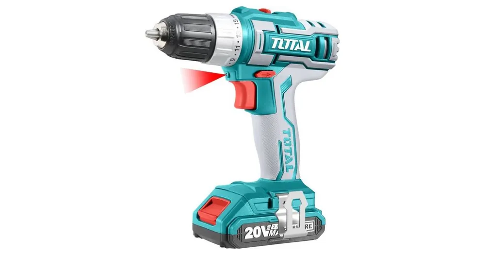 TOTAL Akku-Bohrschrauber, 20 V Li-Ion (2x), 2000 mAh, in Tasche, 47-tlg. Set TDLI2002E Beliebt