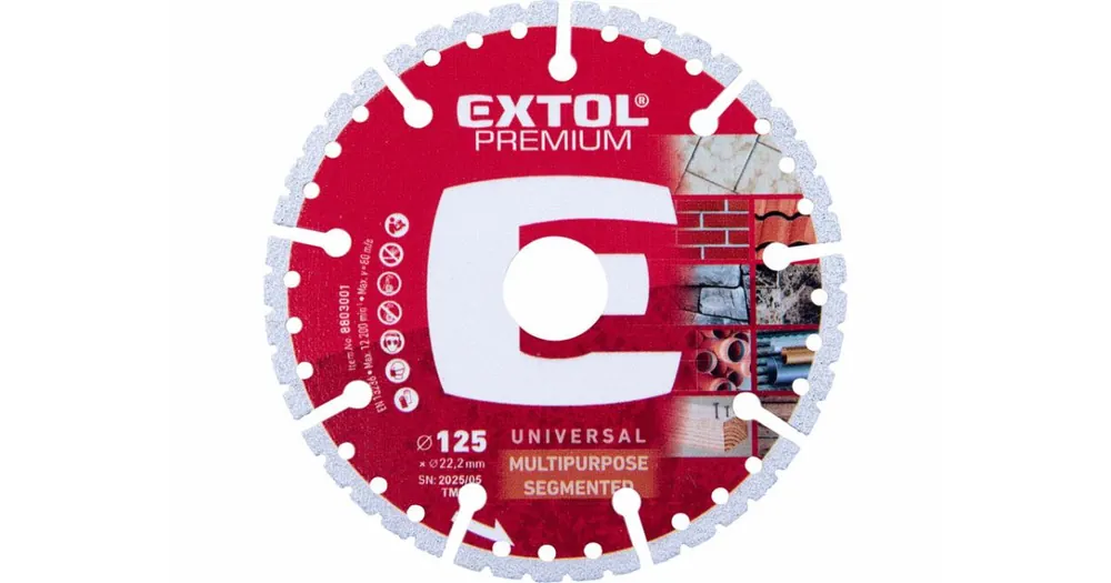 Garantierte Lieferung Extol Premium Diamanttrennscheibe MULTI Universal, 125 x 2,2 x 22,2 mm 8803001