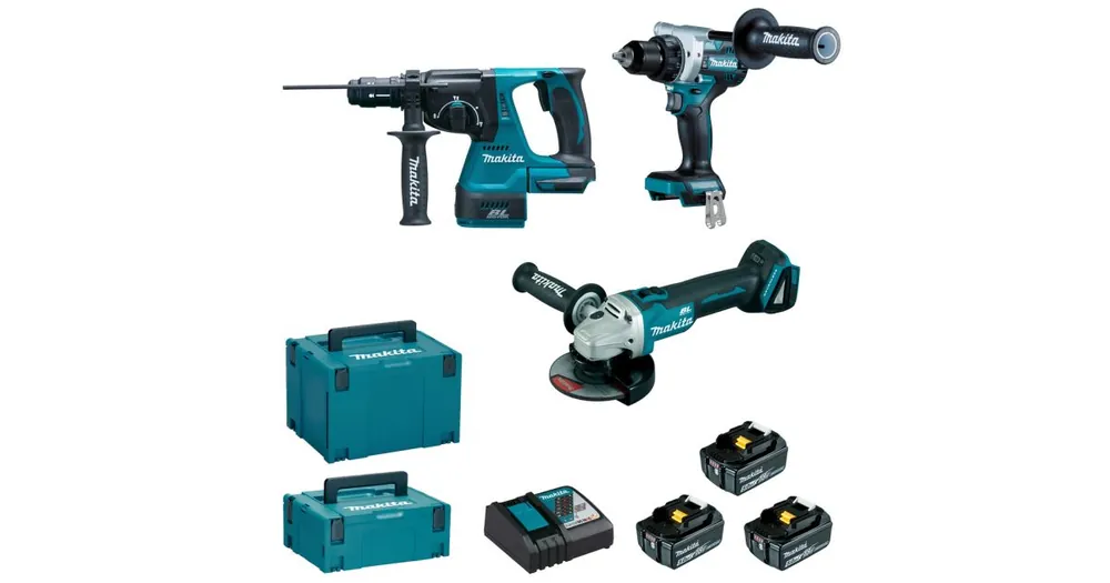 MAKITA Akku-Werkzeugset DGA506 + DHR243 + DDF492 Li-ion LXT 18V/5.0Ah DLX3202TJ Jetzt Bestellen