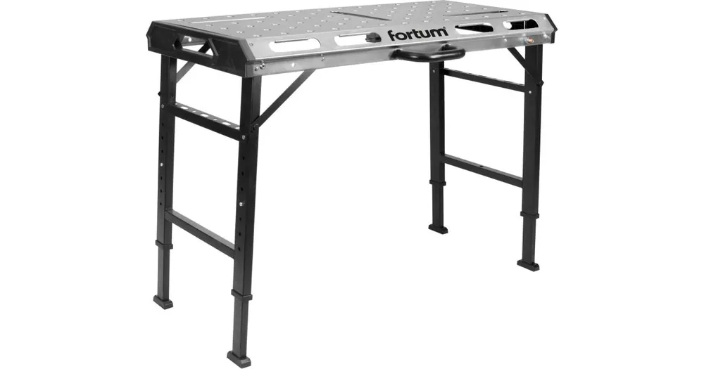 Markenware FORTUM Tragbarer Schweißtisch, 107 x 53 cm, Höhe 70 - 93 cm 4759970