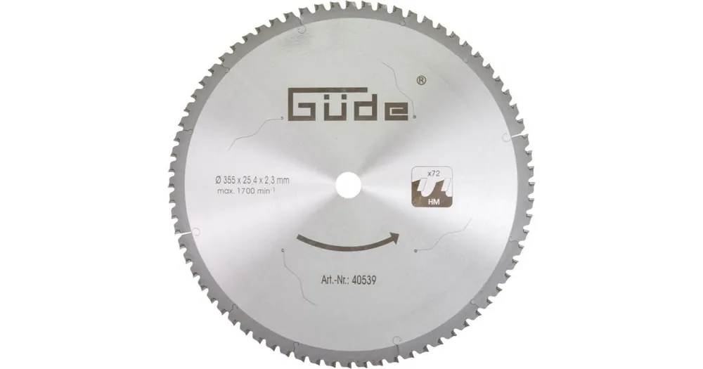 GÜDE Metallsägeblatt 355 x 25,4 x 72T 40539 Knallerangebot