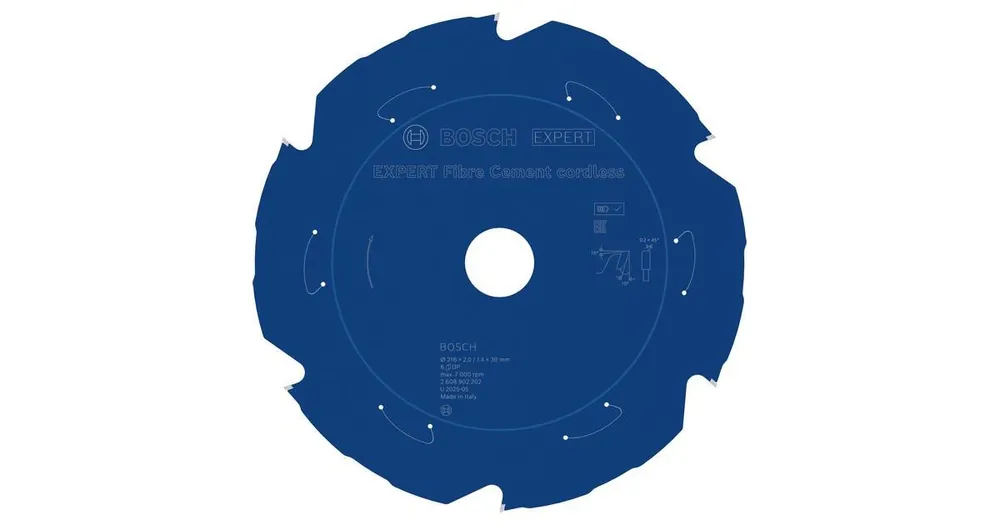 BOSCH EXPERT Akku-Sägeblatt für Faserzement, 216 × 2/1,4 × 30 mm, T6 2608902202 Markenprodukt