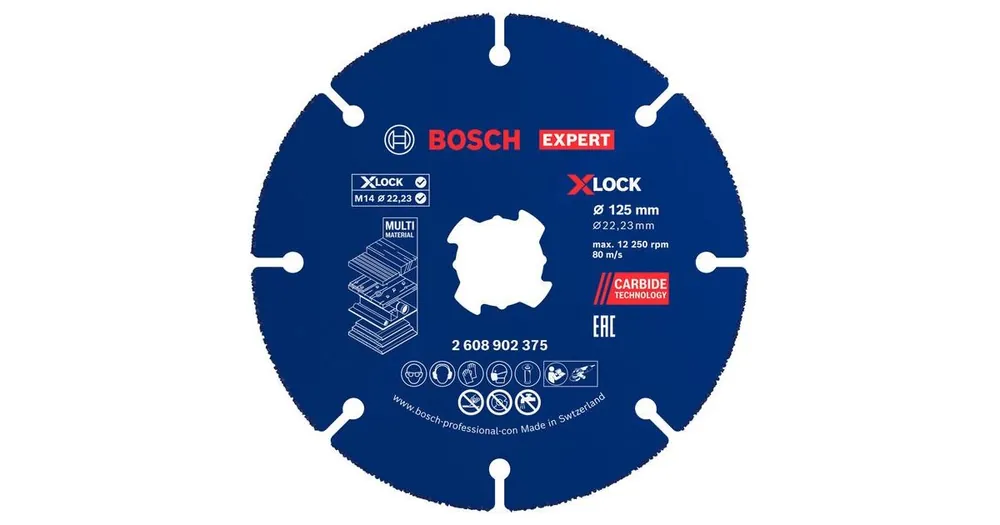 BOSCH Mehrzweck-Trennscheiben EXPERT Hartmetall Multi Wheel X-LOCK 125 mm, 22,23 mm, 10 Stück 2608902377 Saisonangebot