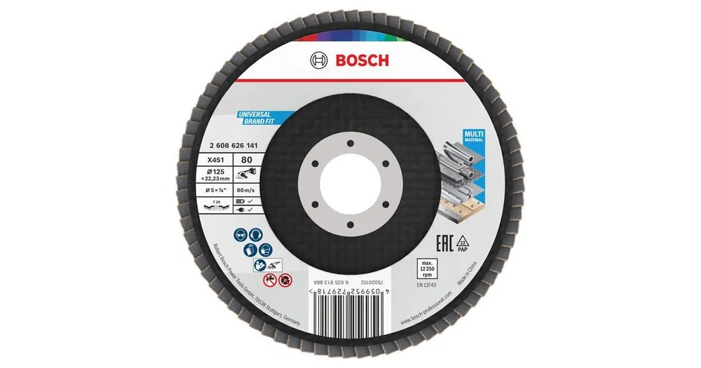 BOSCH Fächerscheibe X451, 125 × 22,23 mm, G80, T29, 60 Stück 2608626141 Online Kaufen