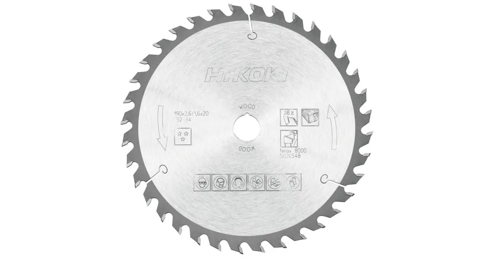 Neu HIKOKI TCT Sägeblatt für Holz 190x20 Z36, Wechselzahnung 752484