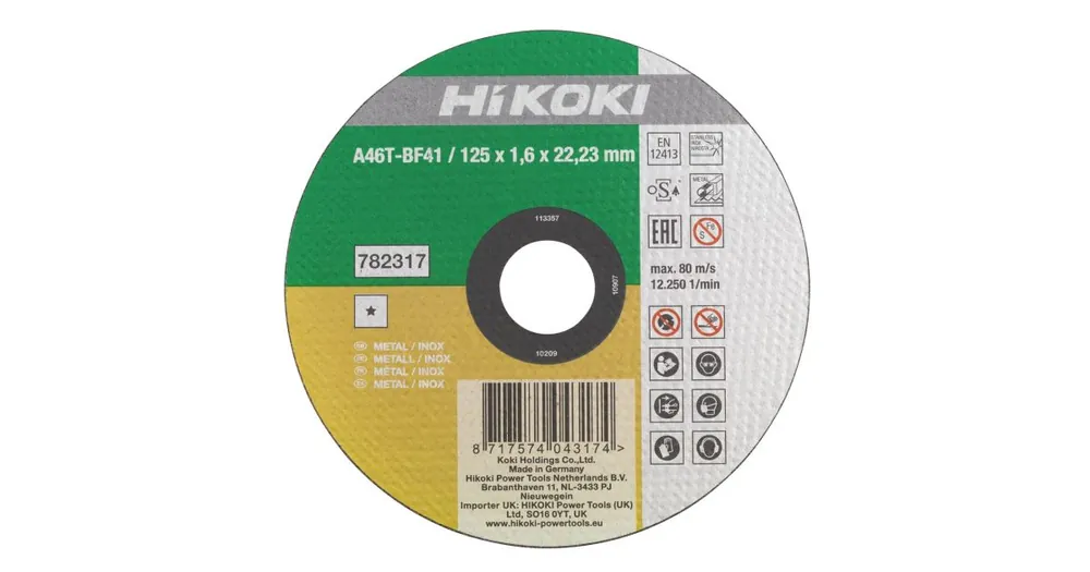Jetzt Bestellen HIKOKI Trennscheibe 125x1,6x22,23 mm flach HSP, Edelstahl, * 782317