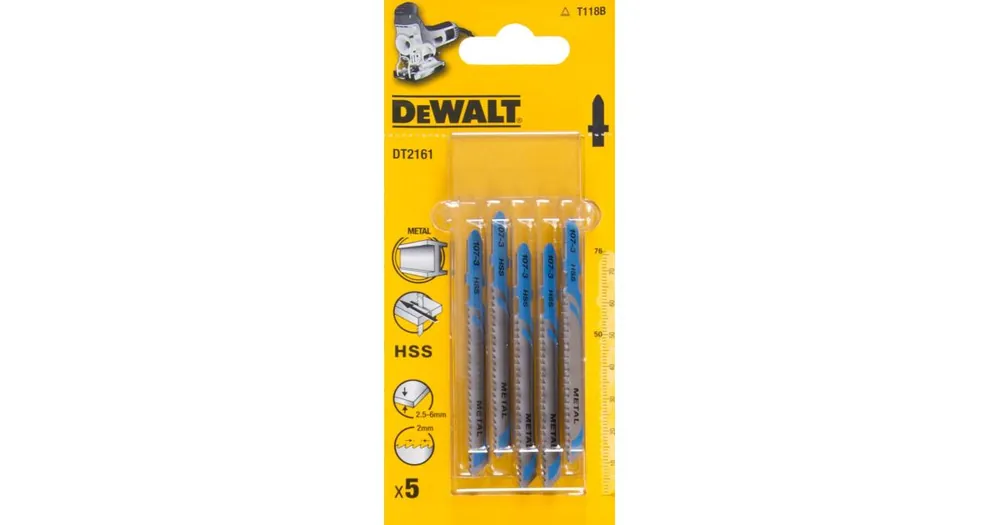 DeWALT HSS-Flachklinge, für starke Metalle, 76 mm (5 Stück) DT2161 Online Kaufen